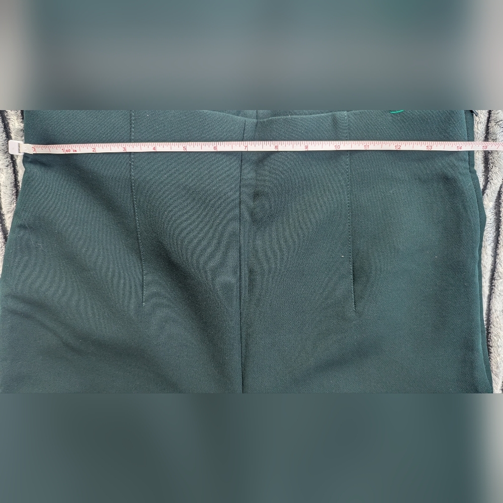 Zara Green Wide Leg Pants with Textured Fabric